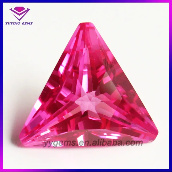 Factory Price Hot Sale Triangle Shape Beads Synthetic Ruby Gemstone