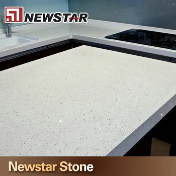 Engineered Stone Polished Flat Edge Sparkle White Quartz