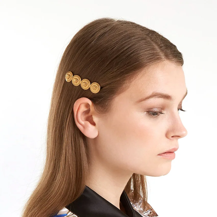 H1004 Popular Baroque Style Hair Pins Medallion Gold Coin Hair Pin ...