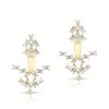 14KT yellow gold baguette diamond floating gold plated earring findings