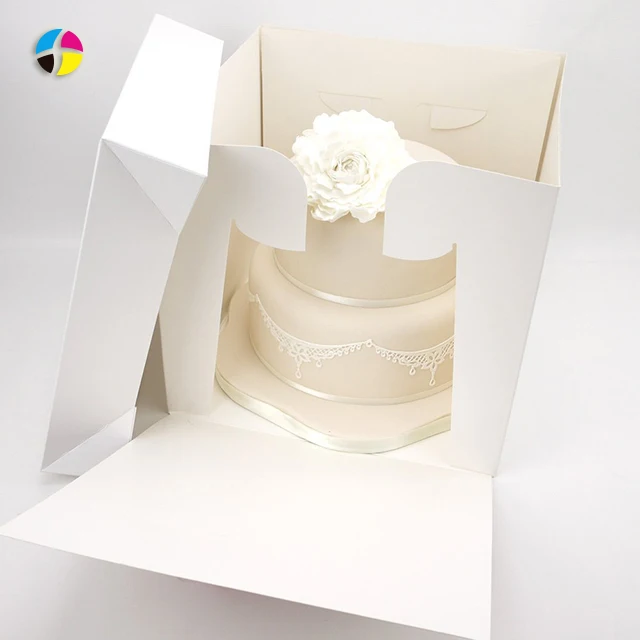 Customized White Disposable Recycled Tall Wedding Clear Plastic Cake