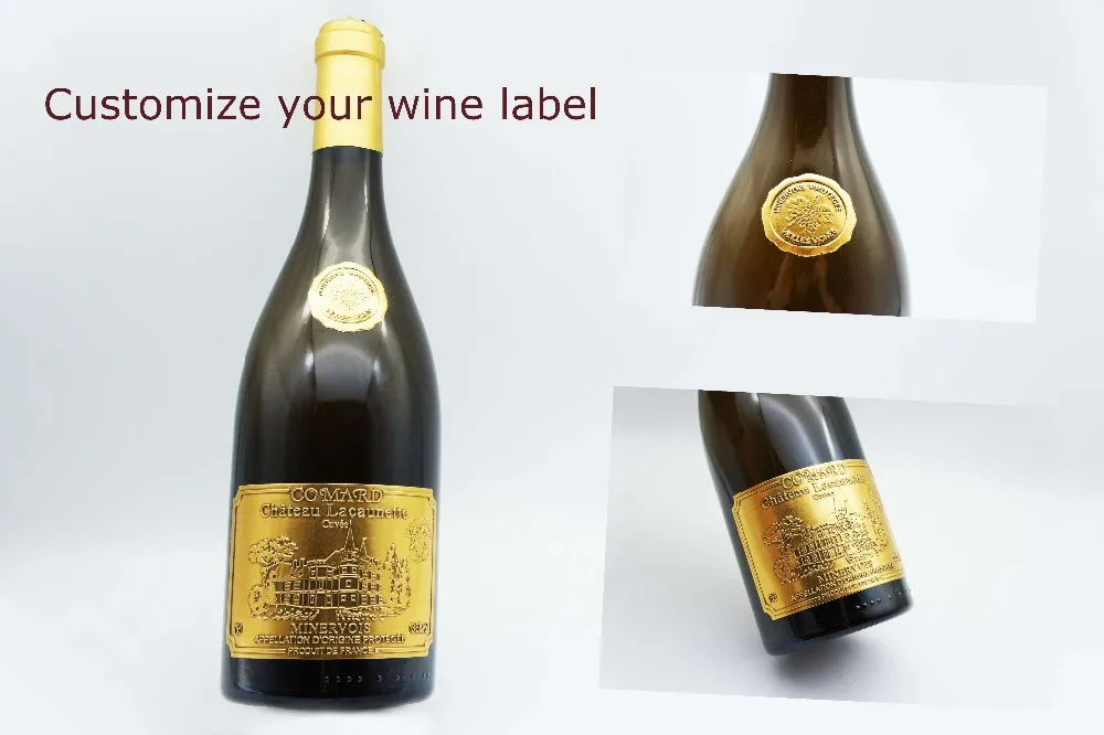 Custom Aluminum Red Wine Bottle Metal Nameplate Emblem Vodka Private