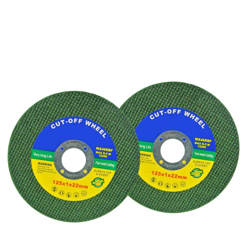 125 X 1.0 X 22 Mm Green Color Thin Cut Off Wheel Cutting Disc For Inox
