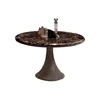 JF104 Stainless steel Nordic marble round table post-modern light luxury tulip dining table top and chair combination furniture