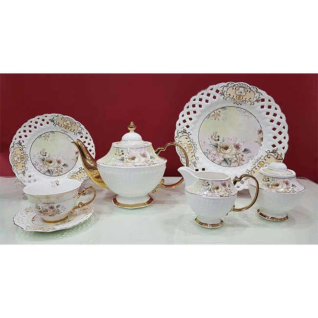 Wholesale 15pcs Elegant Coffee Tea Set Luxury Porcelain Tea Set Coffee