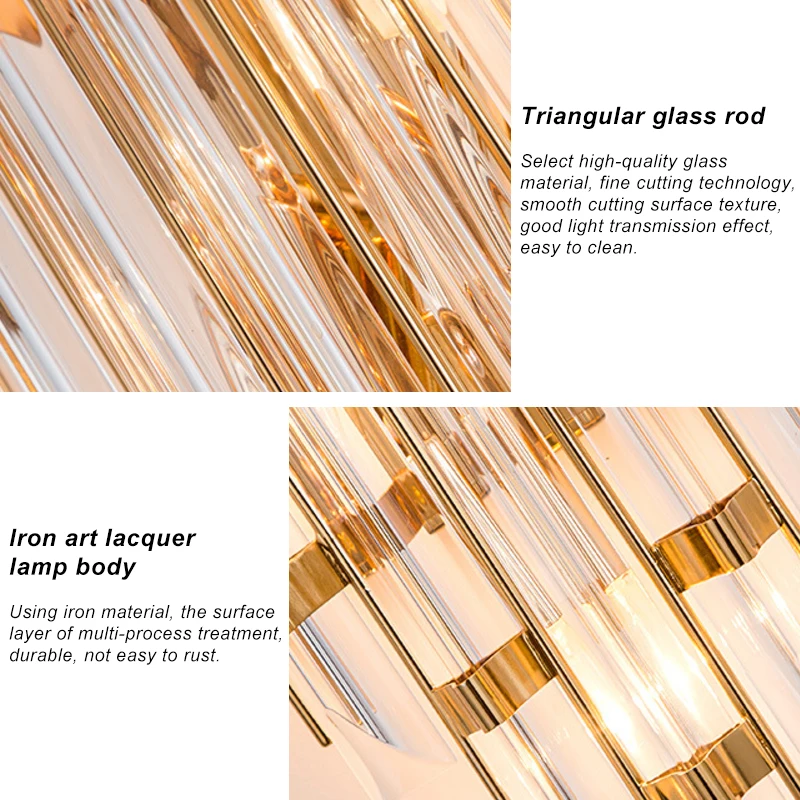 new designed modern Creative K9 crystal golden color electronic wall lamp