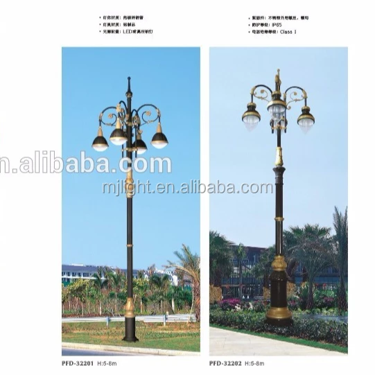 Factory price european style garden post antique pole street lights for park villa