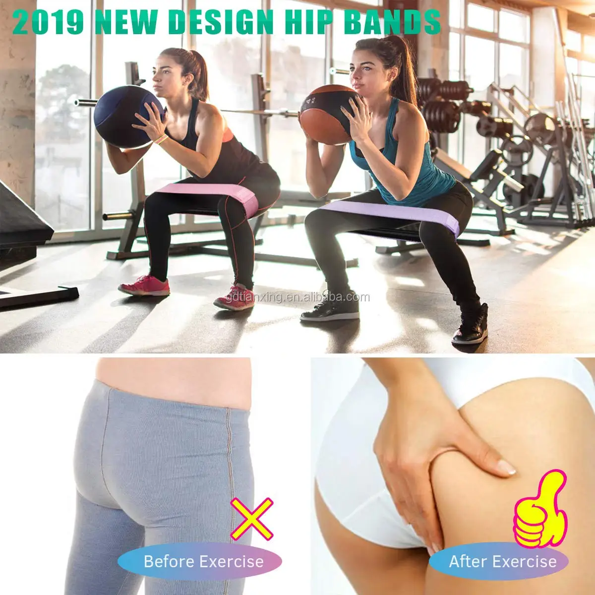 Custom logo stretch fitness loop leg training hip band
