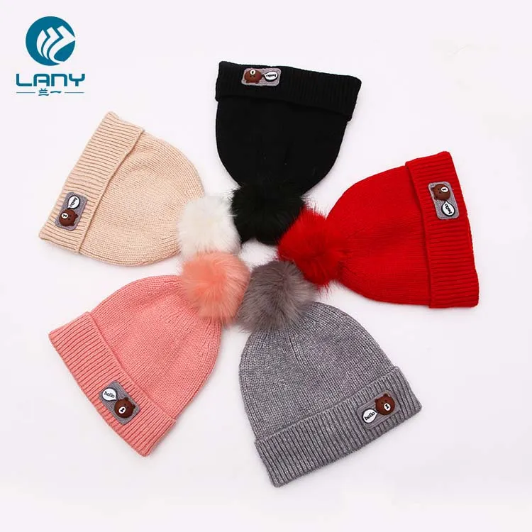 Mens Cool Faux Fur Pom Poms Pink Beanie For Hats Guys Buy Faux Fur