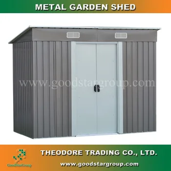 Metal Storage Shed Pent Roof 4'x8' Ft Made Of Zinc Steel 