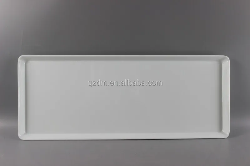 15" White Melamine Rectangle tray 39X15CM