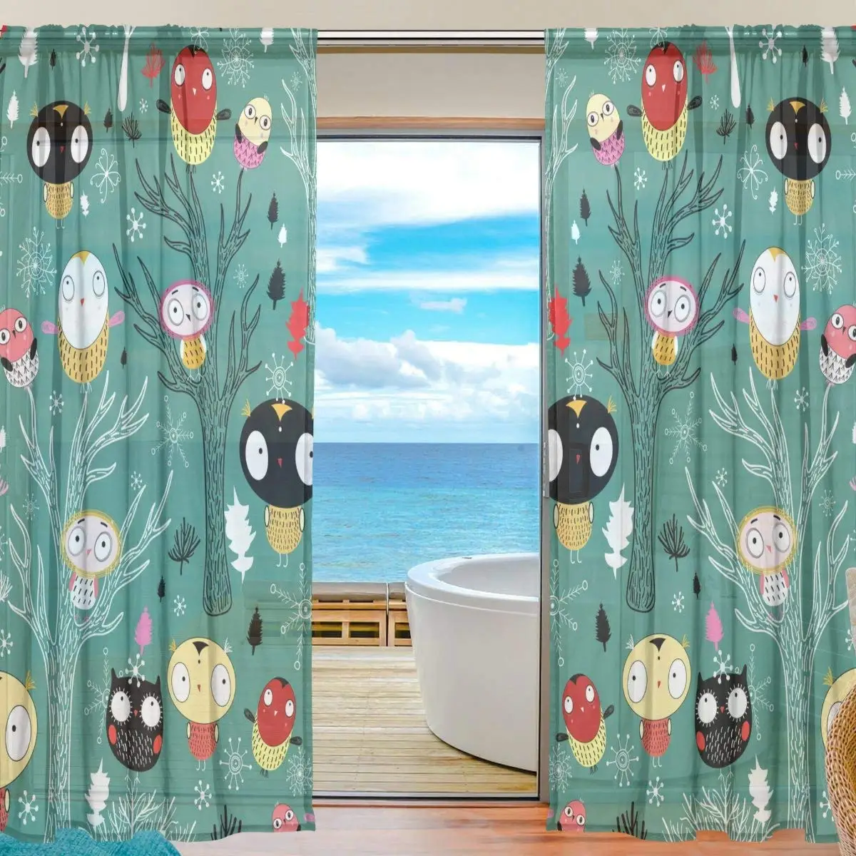 Buy Alaza Sheer Window Curtains Voile Panels Trees And The