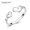 ELBLUVF 925 Sterling Silver Double Hollow Love Hearts Open Knuckle Toe Ring Adjustable Size Jewelry For Gift