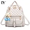 Wholesale Cheap Price Modern Mini White PU Leather Ladies Backpack With Doll