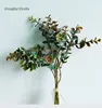 Le-38 Hotsale Home Table Decoration Artificial Flower Arrangement Sing Stem Eucalyptus Leaves