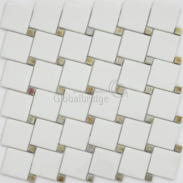 Iridescent glossy surface easy cleaning recycled glass mosaic tiles craft kitchen wall tiles