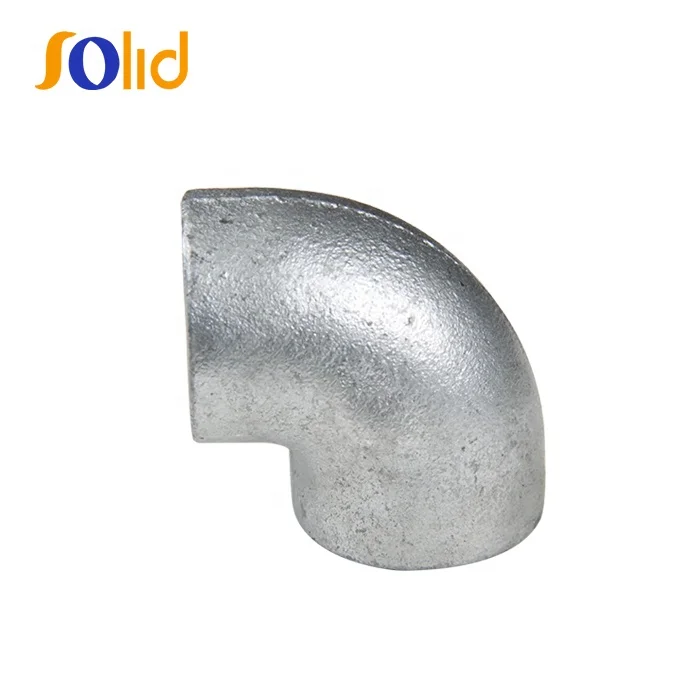 Dip hot Galvanized Gi Plain End Elbow Malleable Cast Iron Pipe Fittings 90 Degree Band Equal Elbow