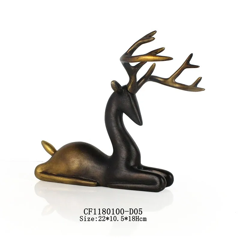 Resin deer sculpture christmas decorative deer metal base home decor manufacture