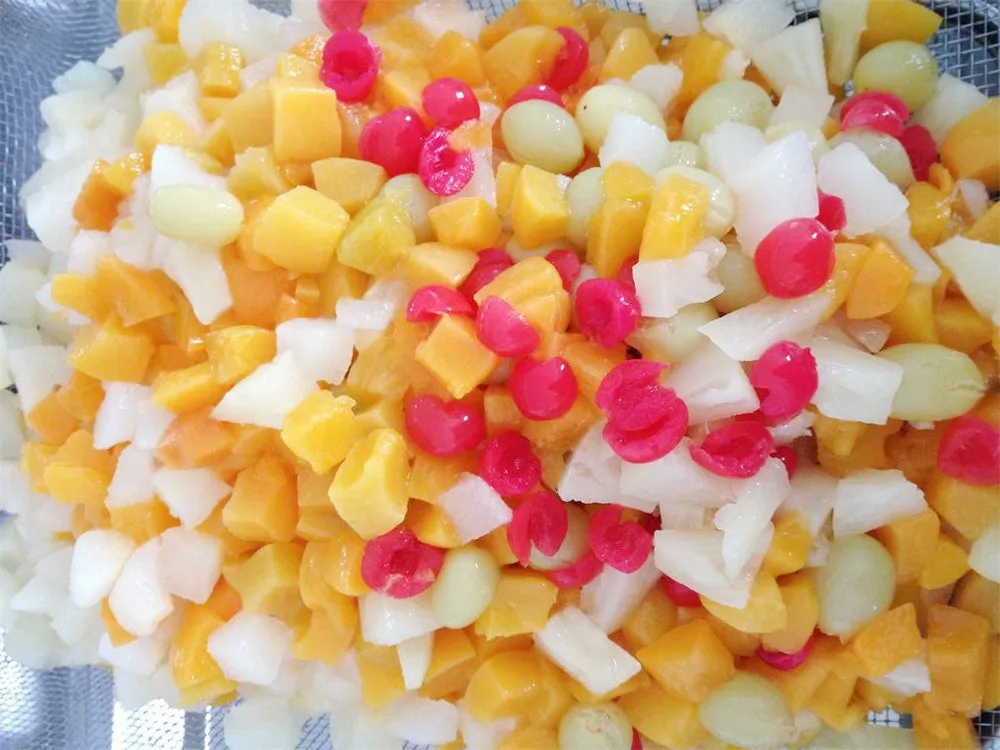 Canned Cocktail Fruits In Light Syrup,Peach/pear/pineapple/grape/cherry