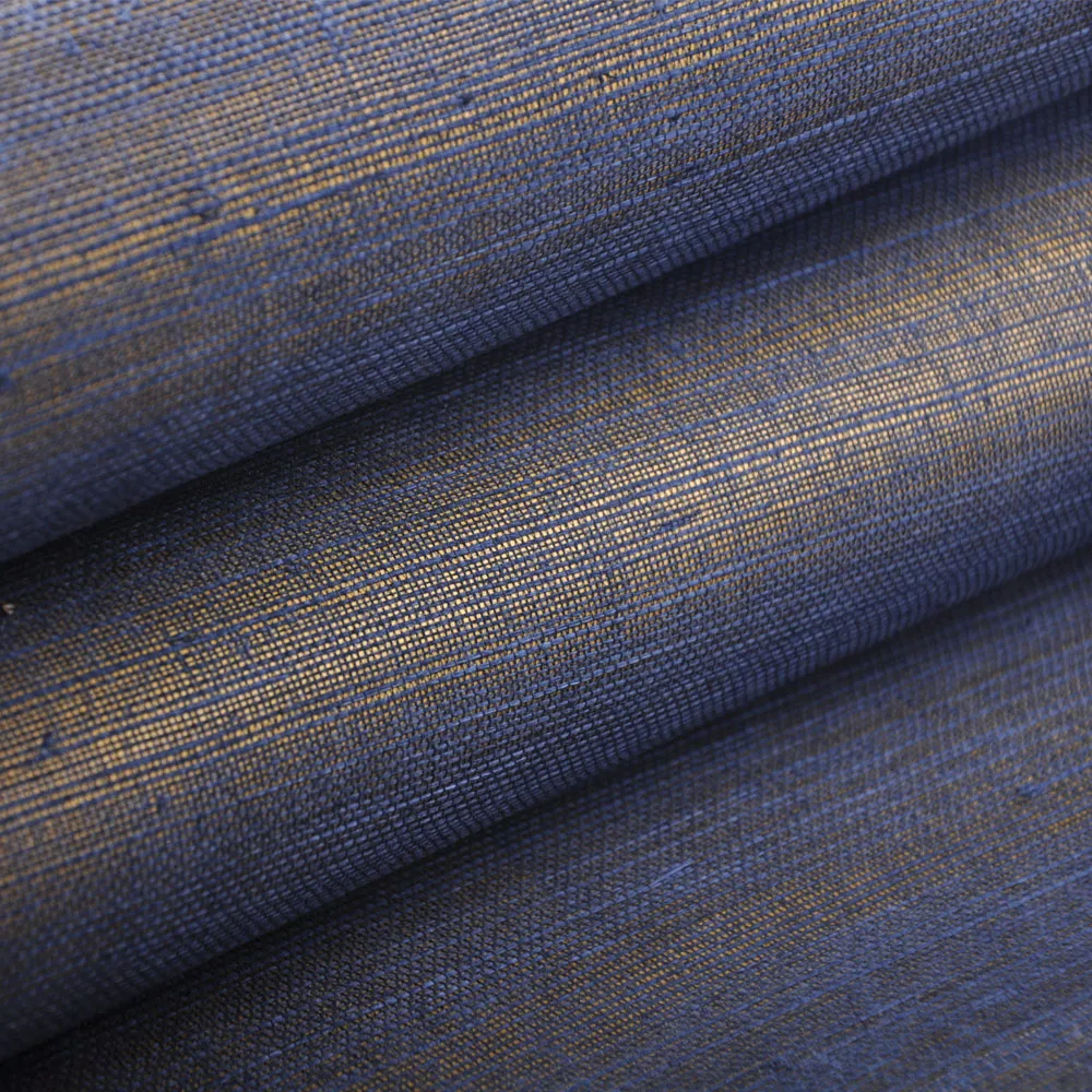 Gold Metallic Sisal Wall Paper Grasscloth Navy Bule Wallpaper Buy Navy Bule Wallpaper,Wall