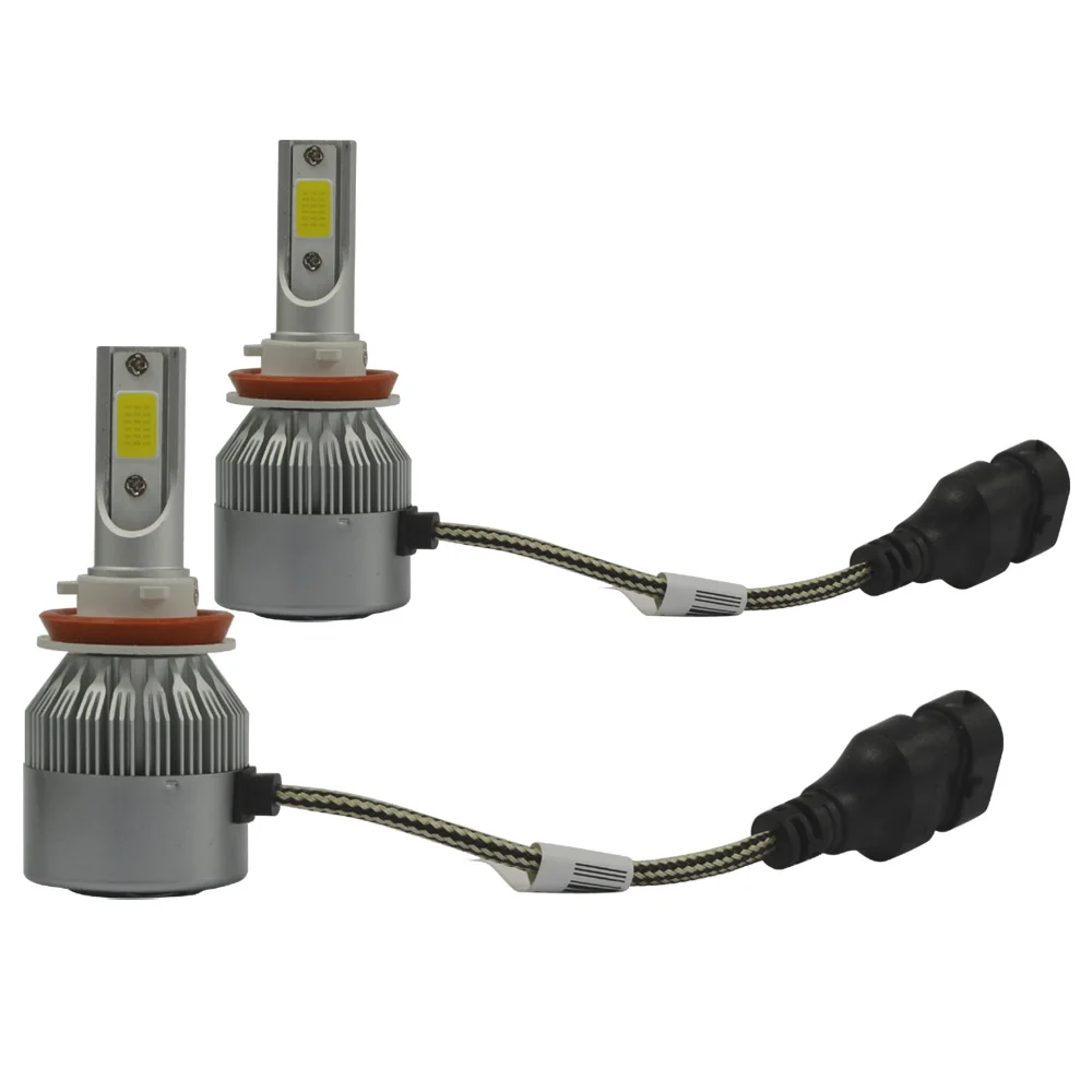 12V 24V 72W 7600Lumens 9005 9006 H1 H3 H7 H11 H9 COB C6 car led headlight bulb