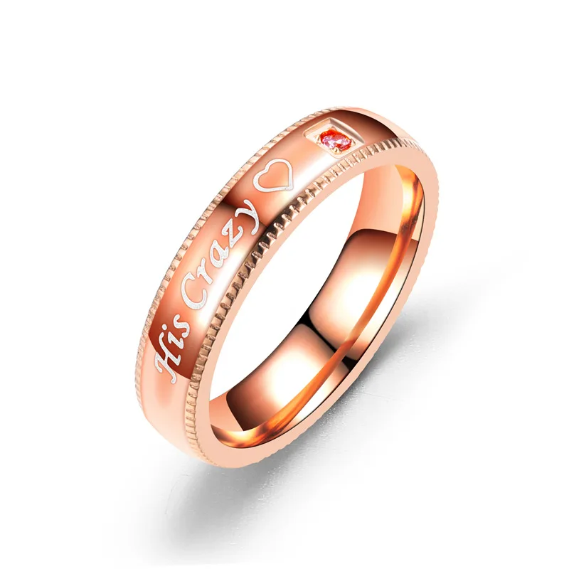 Anillo De Amante Mate De Acero Inoxidable Meetvii Rosa De Cz Anillo De Amante Mate De Acero Inoxidable Meetvii Rosa De Cz