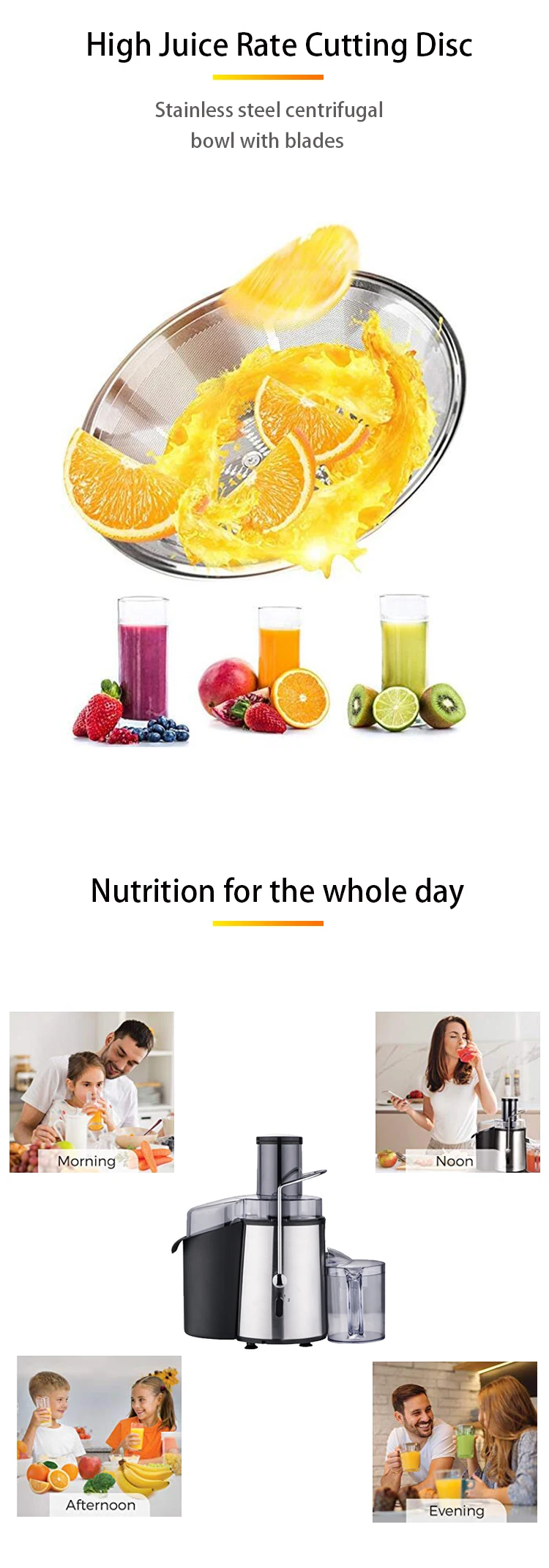 Juicer Machines Centrifugal Juicer Heavy Duty Extract With Brush