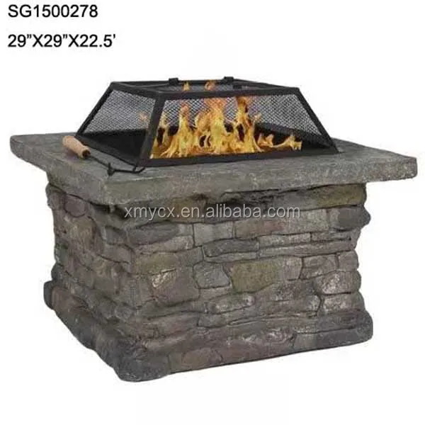 Faux Slate Stone Finish Garden Treasures Fire Pit For Sale Buy