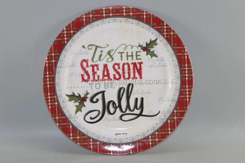 Cheap X'mas Melamine dinner plate Christmas plate