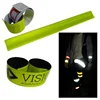 promotional kids and adults sports plastic pvc slap reflector band reflective wristband snap on ankle belt for cycling walking
