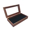 Luxury stained small wood craft boxes with glass top