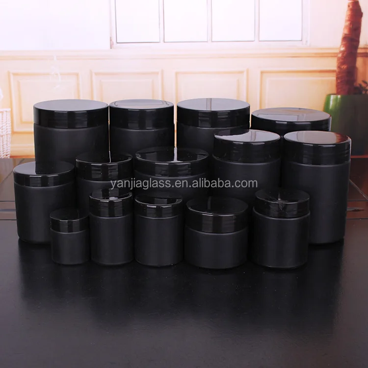 All Size Matte Black Glass Jar With Black Lids Stocked Food Jars Buy