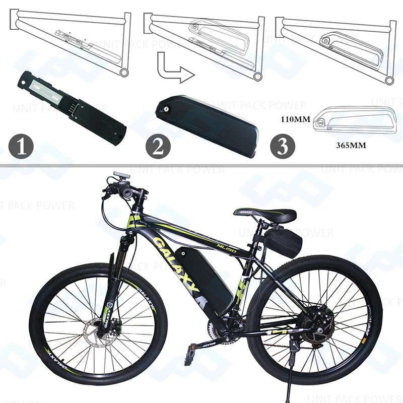 UPP brand factory new produce High Power Lithium ion battery pack down tube 52v 8ah shark e-bike battery