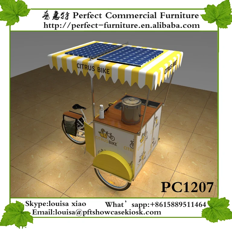 2018 New Design Tricycle Food Cart/rolling Food Cart/bike Food Cart
