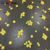 CRF0164 guangzhou tulle with yellow flower pattern embroidery fabric