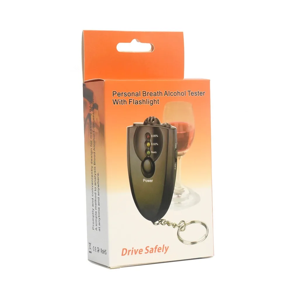 tester led alcohol breath drive safety Alcohol Drive Tester Breathalyzer Safety Digital Keychain