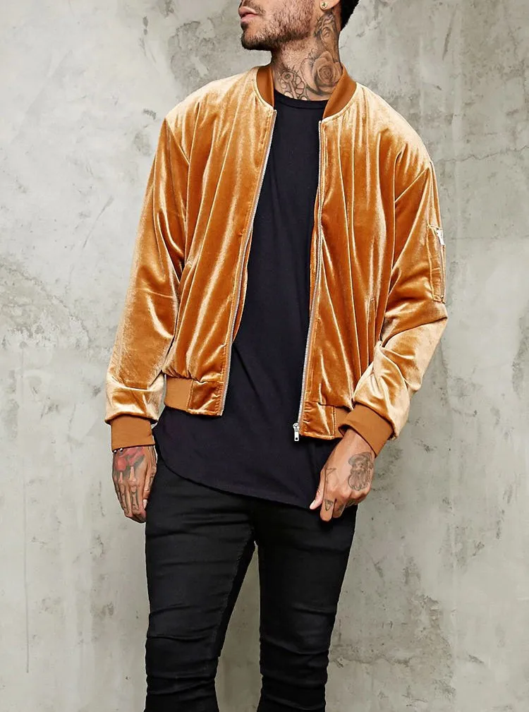 velour bomber jacket mens