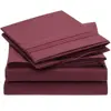 Solid Brushed Microfiber 4 Piece Flat Sheet Fitted Sheet Pillowcase Twin Full Queen King Cal King Size Bed Sheet