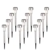 Solar Garden Lights Outdoor 12 Pack, LED Solar Powered Pathway Lights, Stainless Steel Landscape Lighting For Lawn, Patio, Yard,