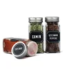 spice seasoning food salt packaging 120ml clear square glass jar 4oz herbs shaker with silver screw cap kitchen funnel pour sift