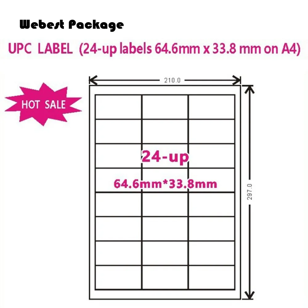 Amazon Fba Labels 44 Labels On A4 Sheet 48.5mmx25.4mm Matt Paper Label