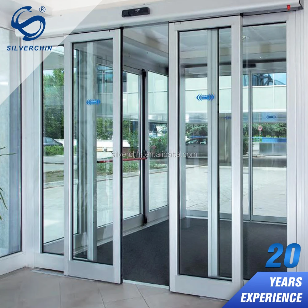 מקורה אלומיניום זכוכית משרד מופרדים אלגנטי הכניסה הקדמית דלתות