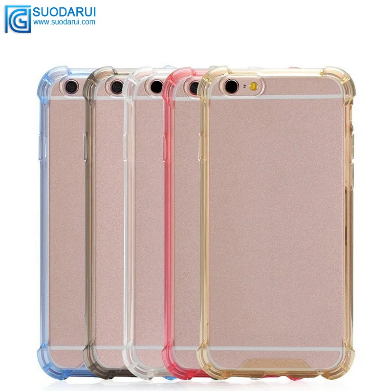 Not Turn yellow! Shockproof angle TPU + PC hybrid Transparent back case cover for iphone 7
