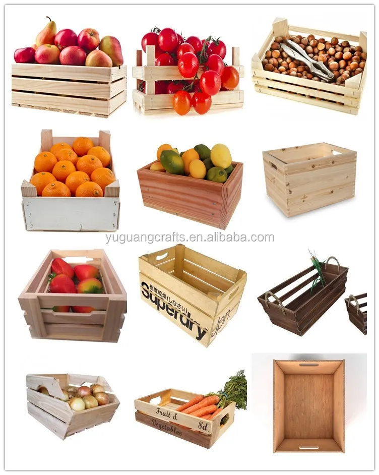 Customize Made Unfinished Stackable Wooden Fruit Crates Wholesale Buy