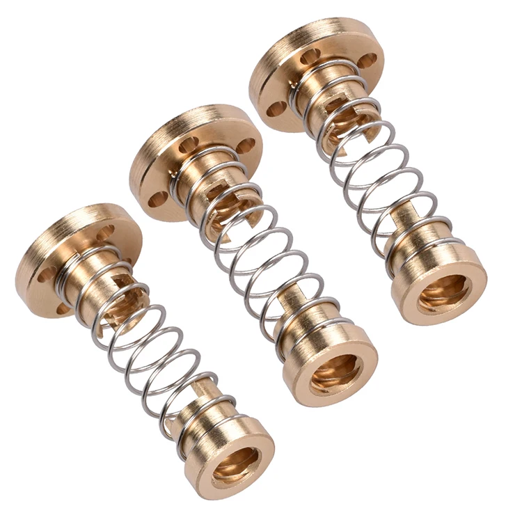 BIQU T8 M8 Lead Screw Nut Copper AntiBacklash Nuts with Spring Pitch 2