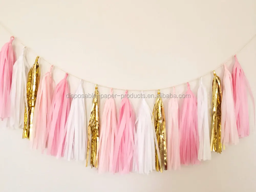 New Paper Party  Decoration  Ideas Pink Tassel  Garland Kit 