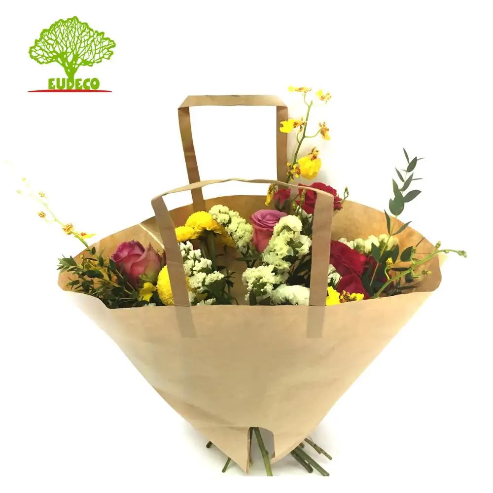 How To Kraft Wrapping Flower Sleeve For Paper Carry Bags Bouquet Gift