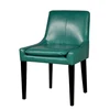 DC-598 Modern Restaurant Green Color Leather Cafe Wood Dining Chair