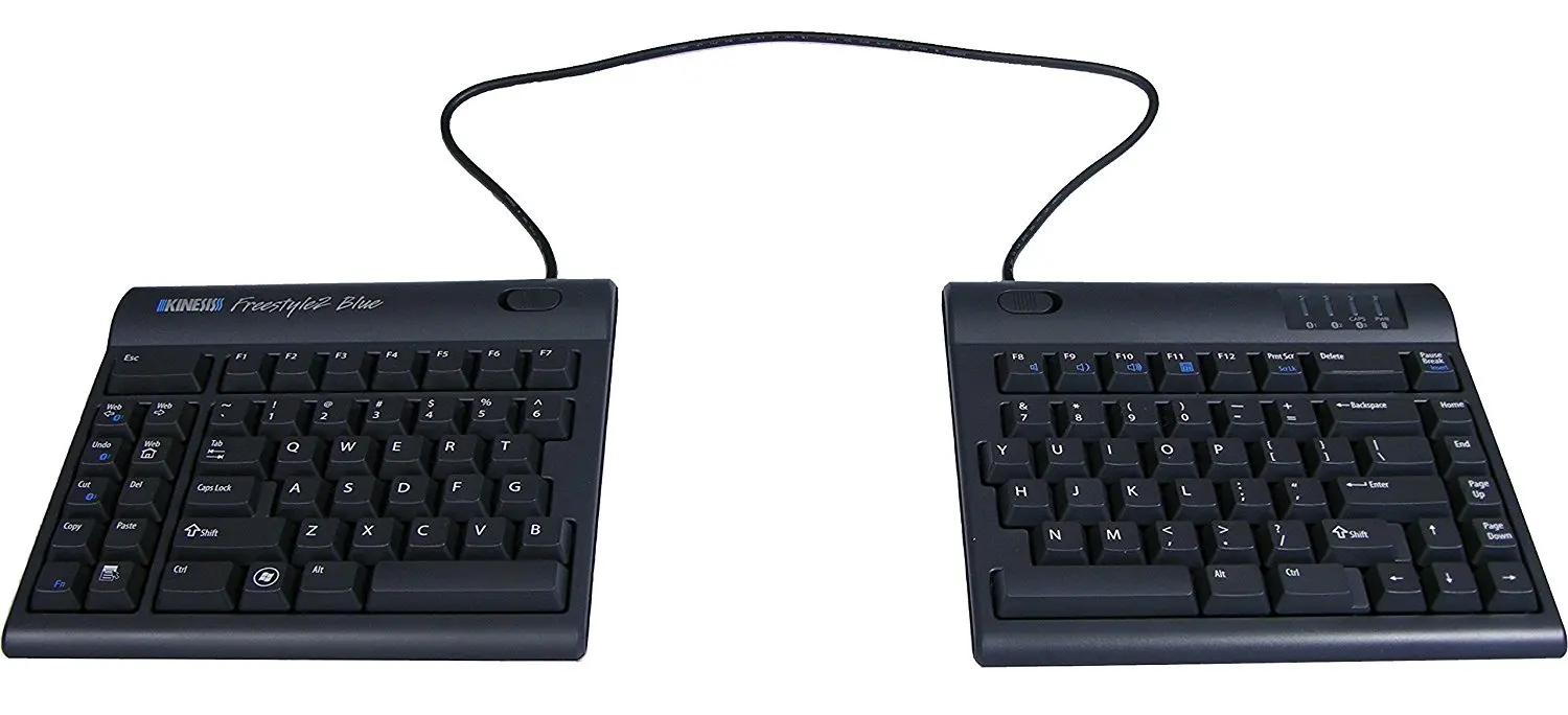 kinesis freestyle2 blue wireless ergonomic keyboard for mac