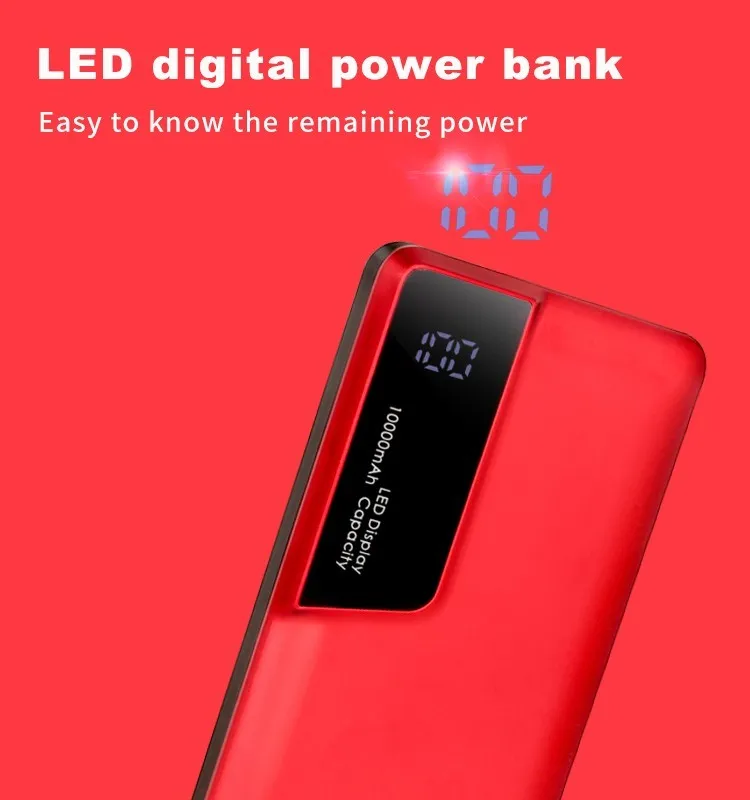High Capacity Mini Size Led Display Polymer Battery 10000 Mah Portable Power Bank - ANKUX.COM